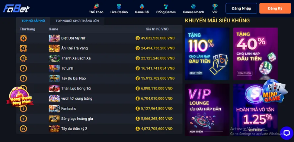 Hình ảnh khuyến mãi game bắn cá tại vn365